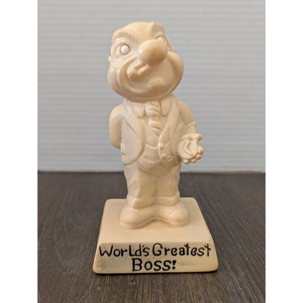 Vintage 1971 Russ Wallace Berrie Statue World’s Greatest Boss Made in USA